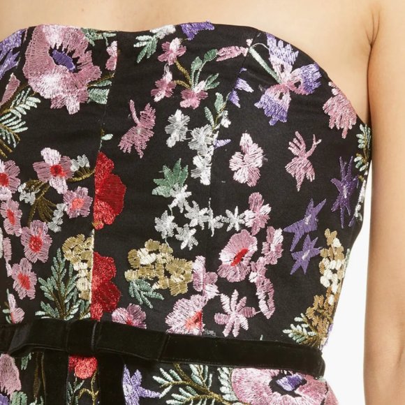 NWT Sam Edelman Floral Embroidered Strapless Dress SAM EDELMAN - Picture 4 of 8